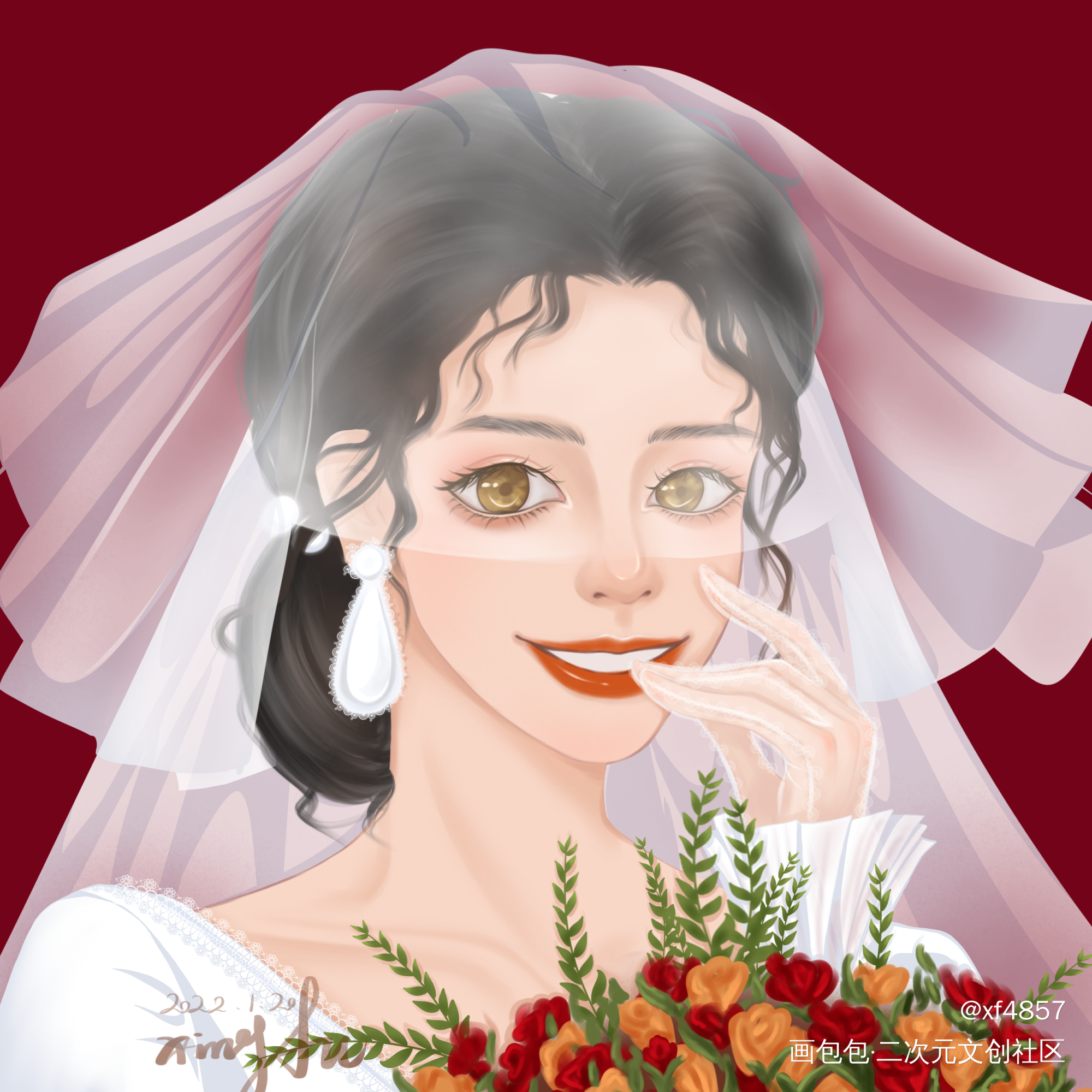 新娘?‍♀️_procreate板绘绘画作品