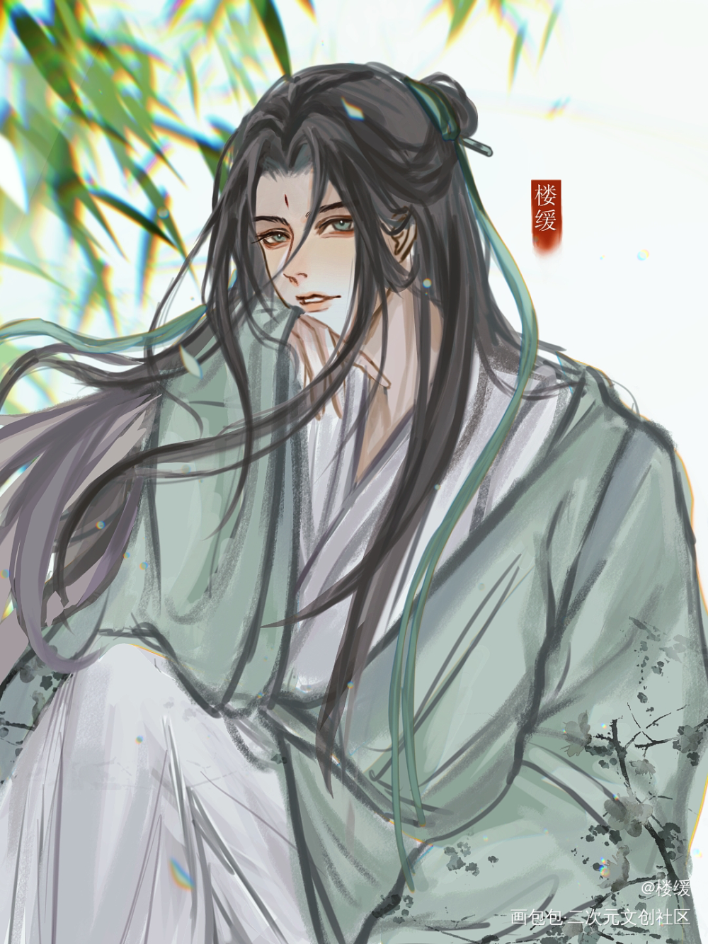 _人渣反派自救系统冰秋沈清秋古风绘画作品