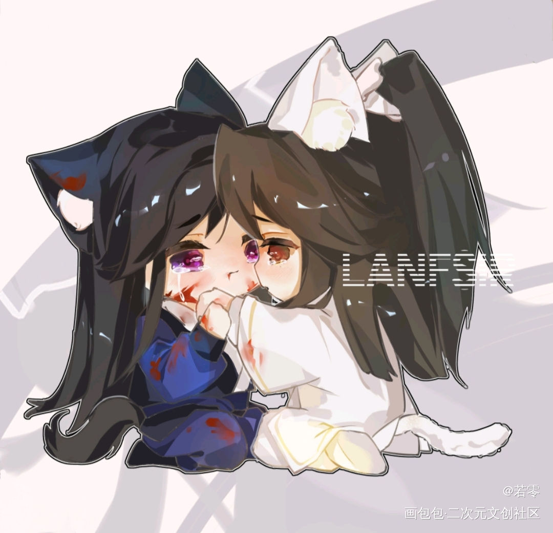 刀刀更健康_二哈和他的白猫师尊燃晚绘画作品