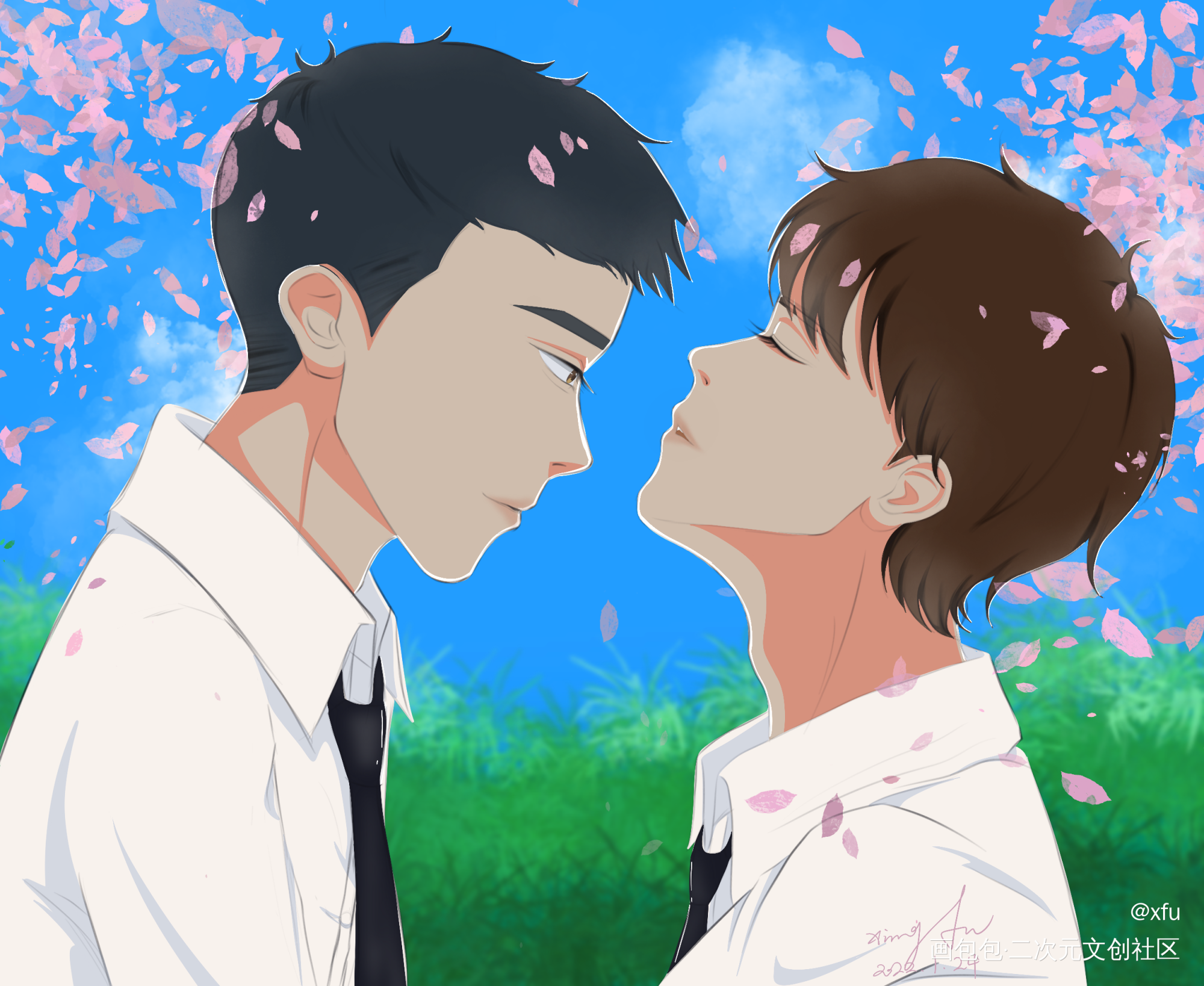 哥哥 弟弟_绘画作品