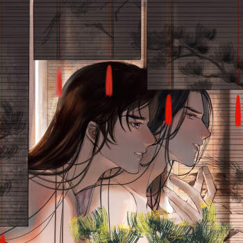 燃晚_二哈和他的白猫师尊燃晚古风平涂绘画作品