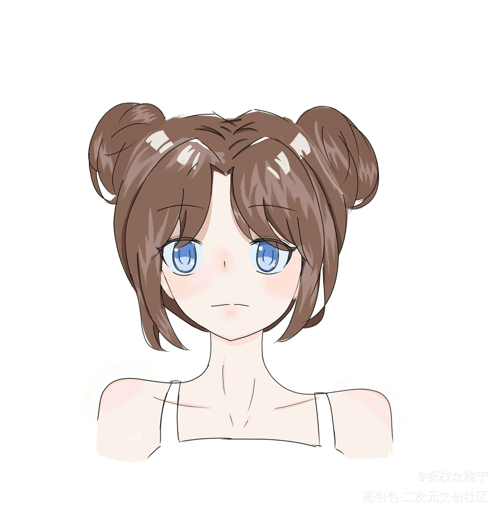 丸子头女孩_指绘原创绘画作品
