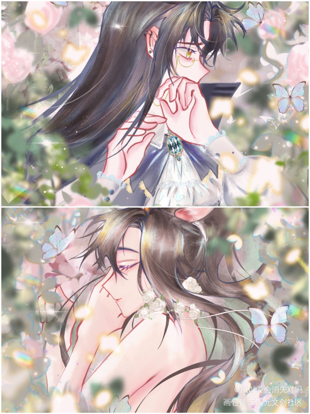 _魔道祖师忘羡蓝忘机魏无羡古风厚涂平涂我要上首推同人绘画作品
