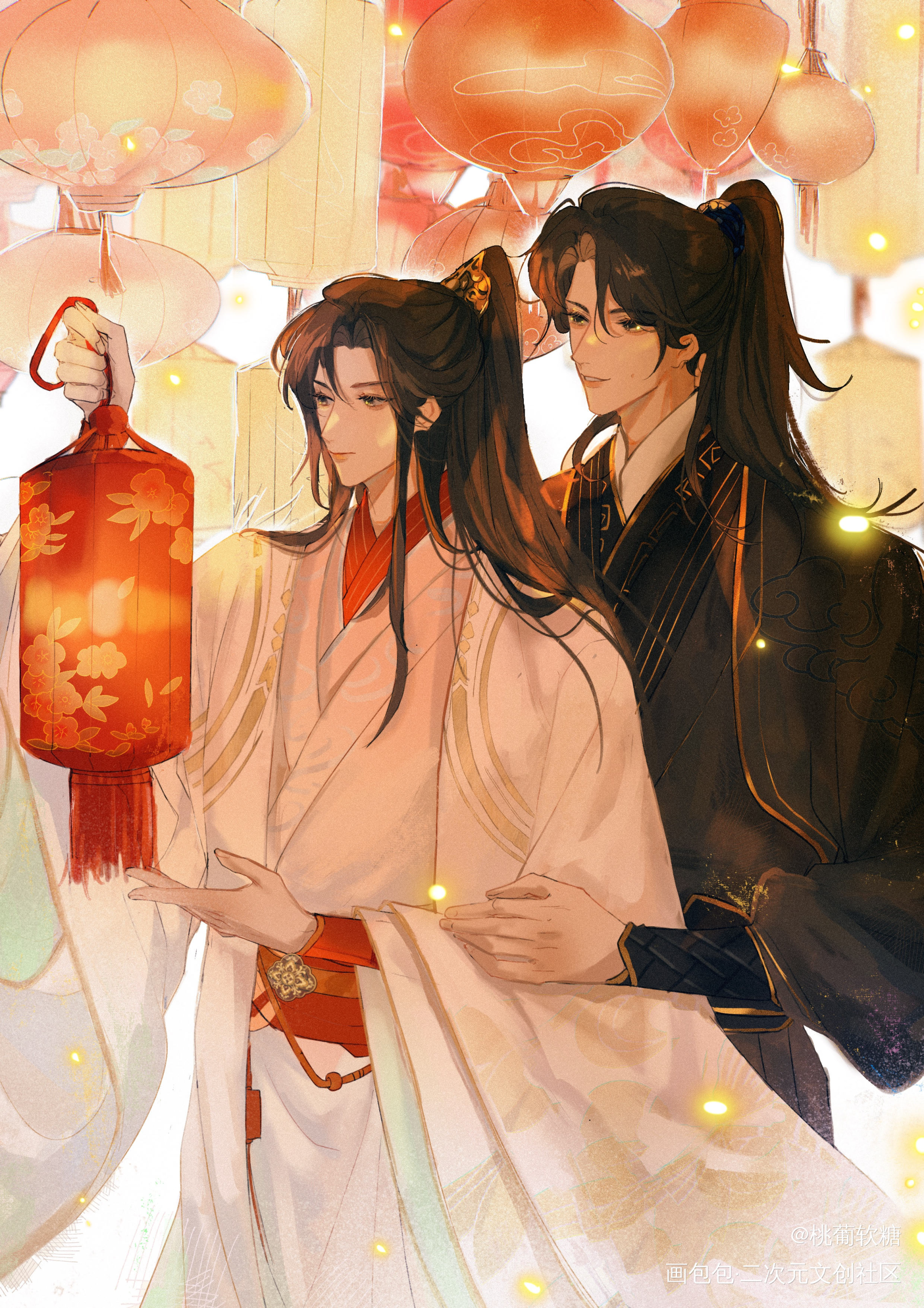 燃晚_二哈和他的白猫师尊燃晚绘画作品