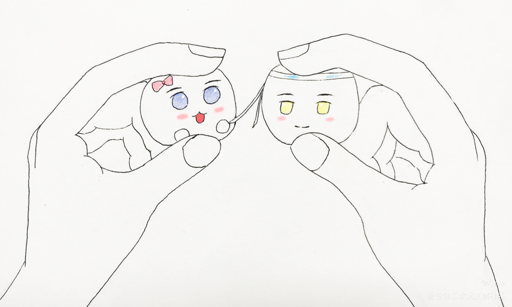 捏捏_魔道祖师忘羡Q版绘画作品