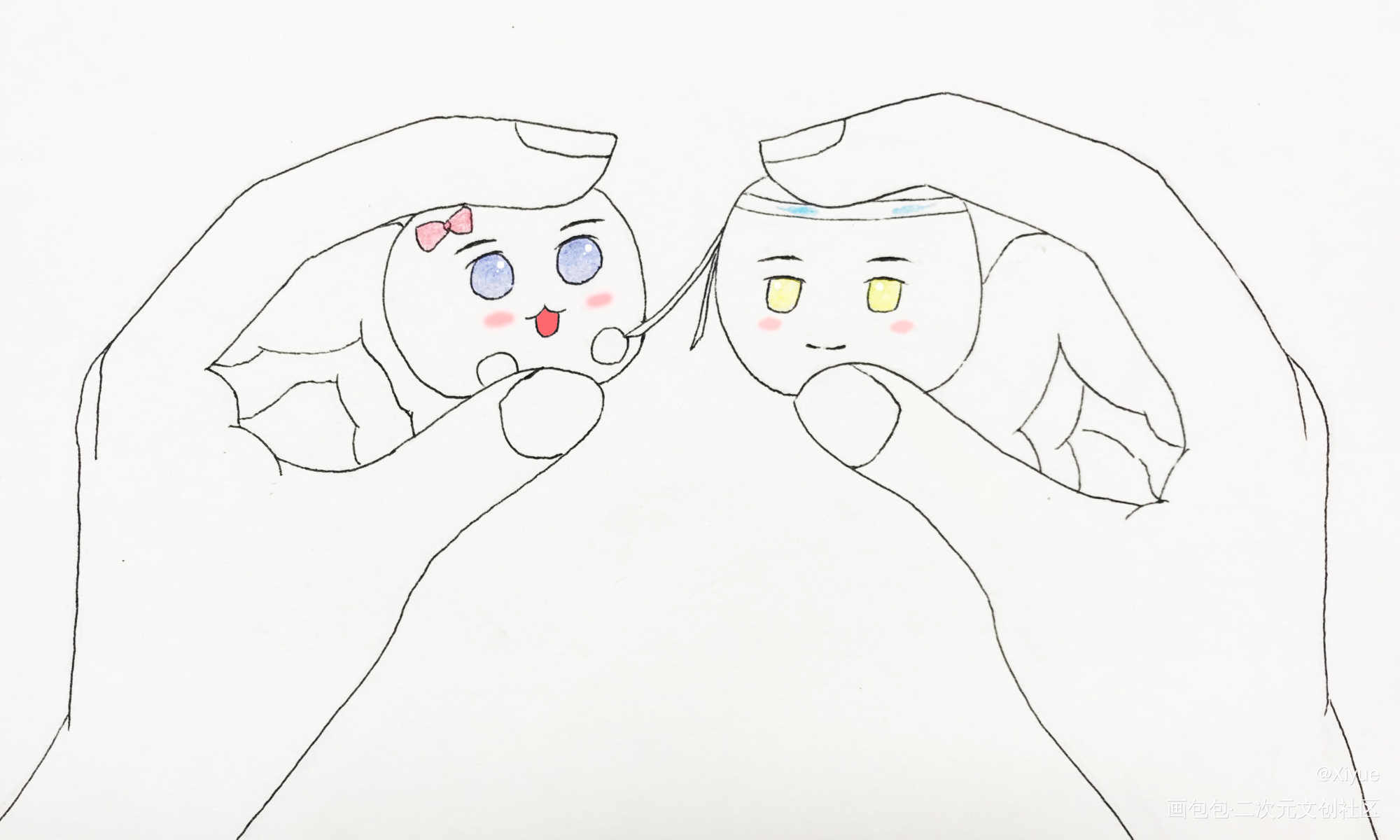 捏捏_魔道祖师忘羡Q版绘画作品