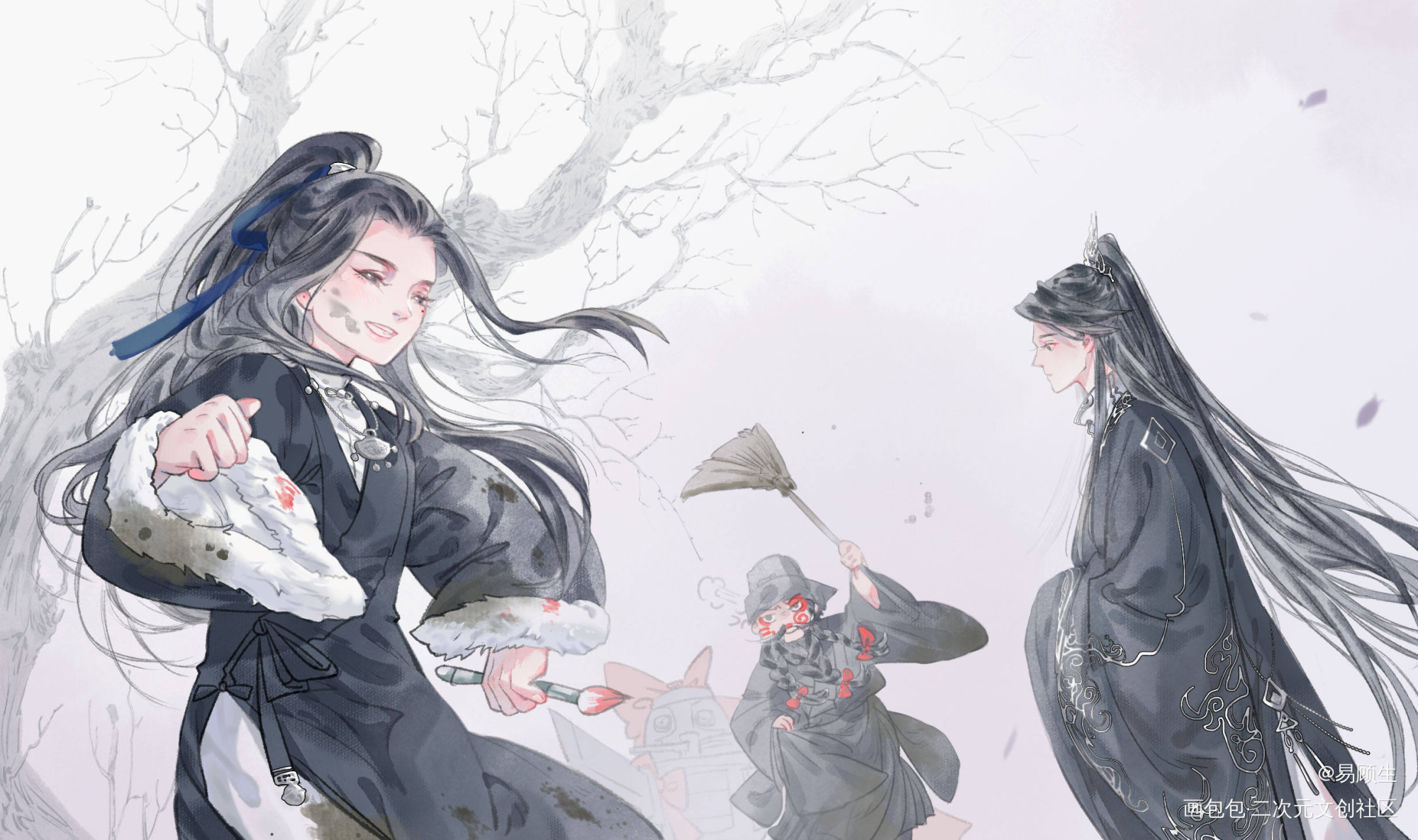 惹了祸肯定是要往长庚那里跑啊！_杀破狼长顾长庚顾昀半厚涂插画同人绘画作品