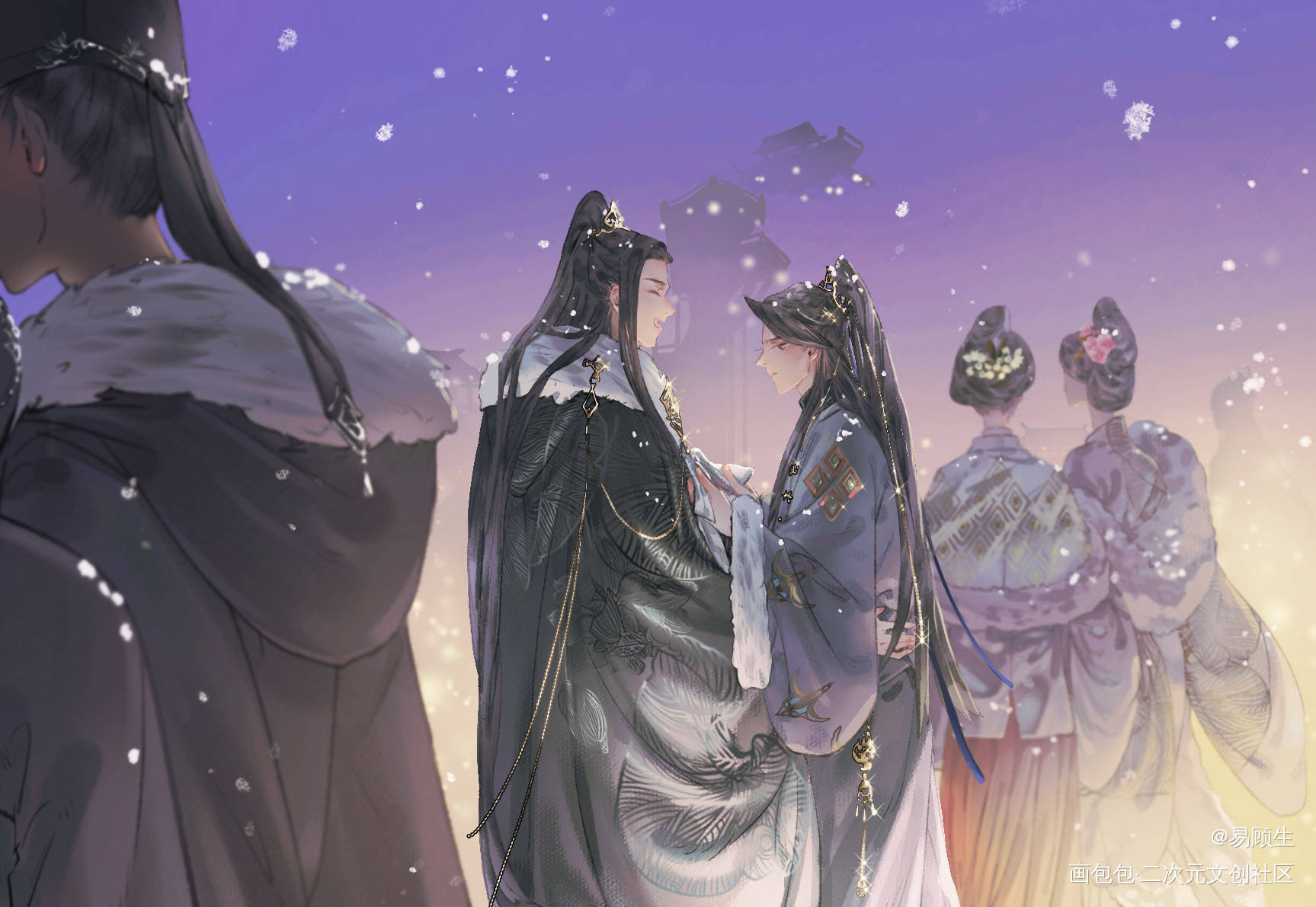 此时的老父亲还在幻想着儿女双全_杀破狼长顾长庚顾昀半厚涂插画同人绘画作品