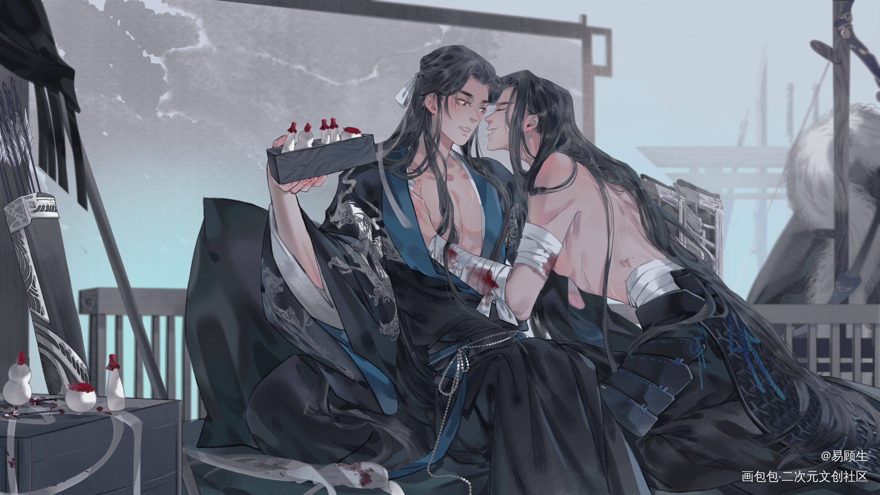 "这是哪来的小大夫呀"_杀破狼长顾长庚顾昀半厚涂插画同人绘画作品