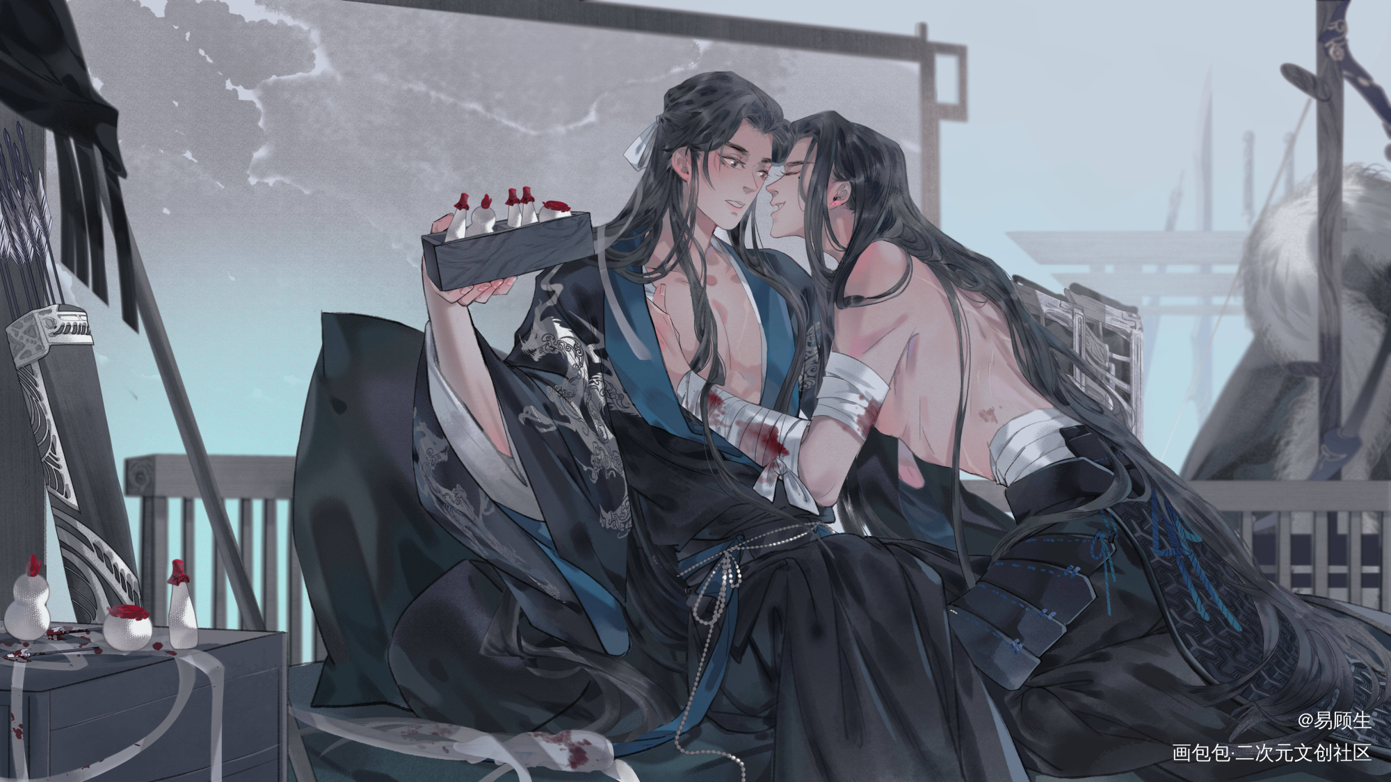 “这是哪来的小大夫呀~”_杀破狼长顾长庚顾昀半厚涂插画同人绘画作品