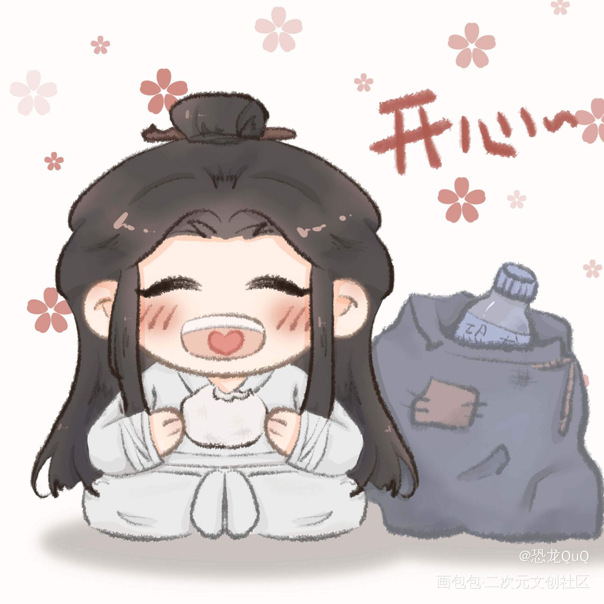 开心~元宵节快乐鸭_绘画作品