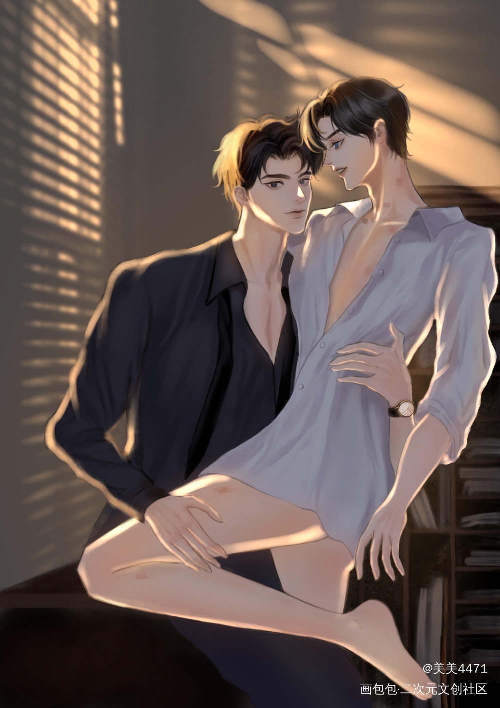 摸鱼群秀_188男团群秀邵群李程秀李程秀邵群手绘稿件展示绘画作品