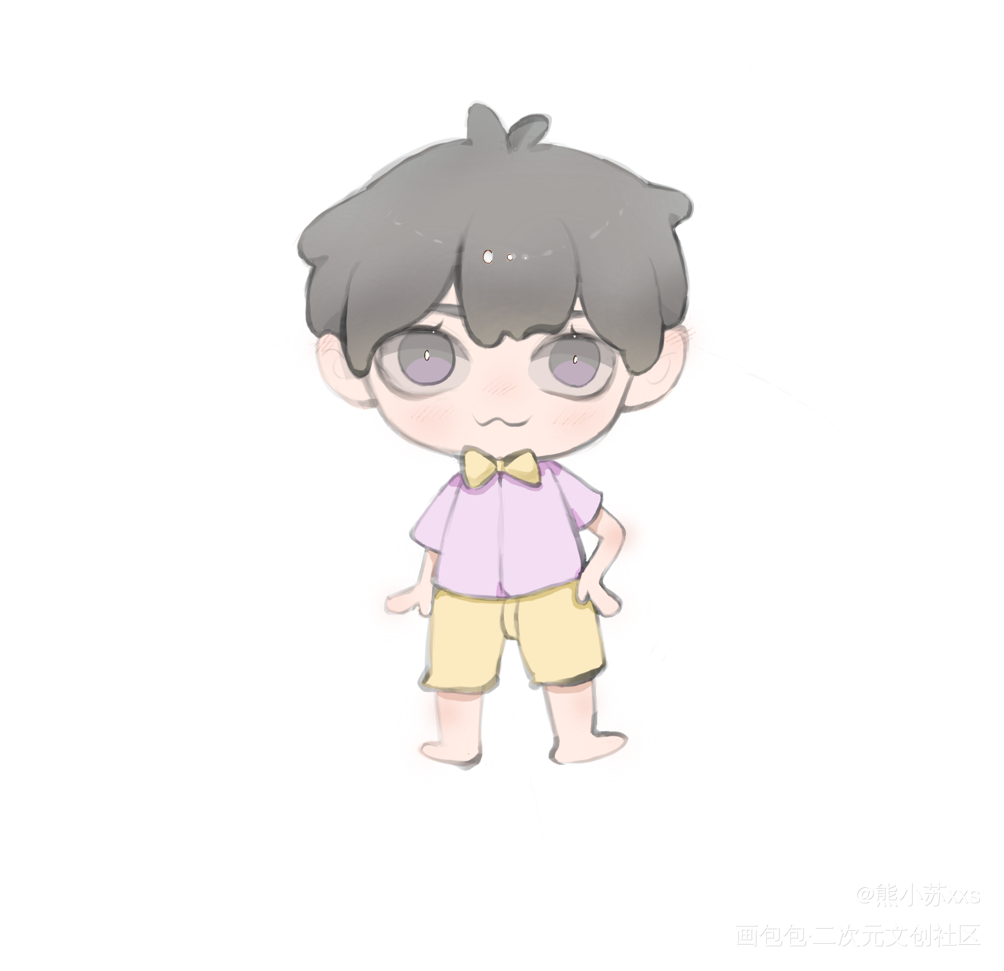 摸鱼_手绘Q版摸鱼绘画作品