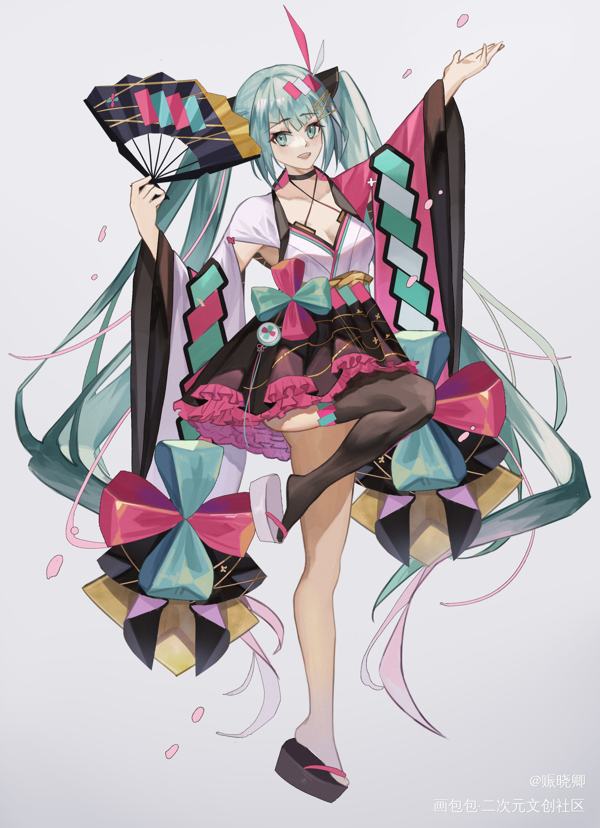 突然想起了账号密码起来发个图_VOCALOID雪初音miku初音未来立绘插画同人绘画作品