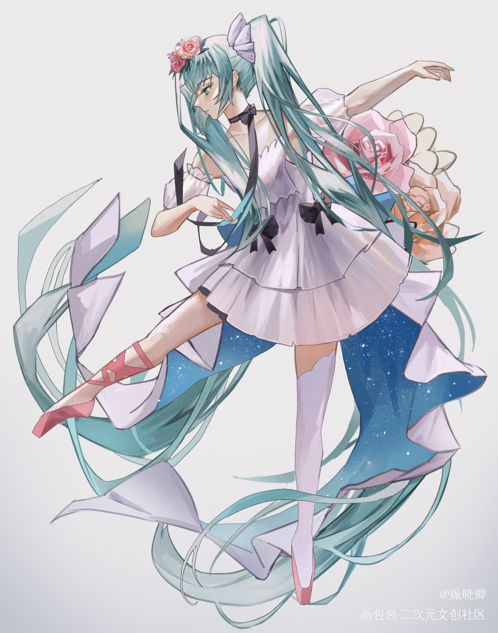 突然想起了账号密码起来发个图_VOCALOID雪初音miku初音未来立绘插画同人绘画作品