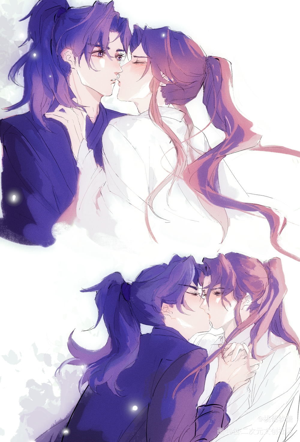 燃晚_二哈和他的白猫师尊燃晚绘画作品