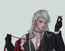 第一次约的长发美男_绘画作品