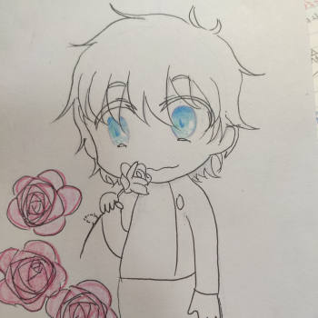 玫瑰_咒术回战夏五q版绘画作品