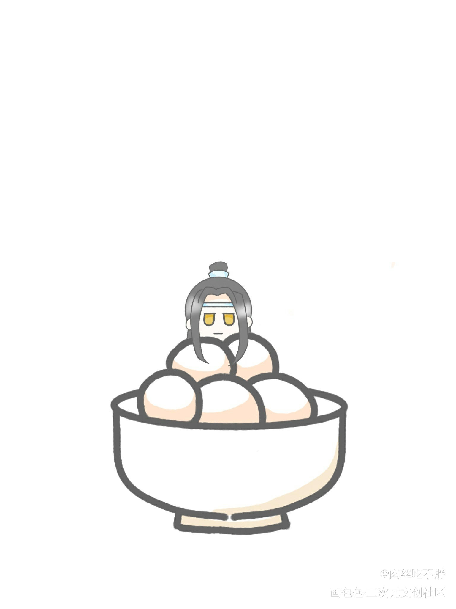 圆乎乎的忘机也_魔道祖师忘羡绘画作品