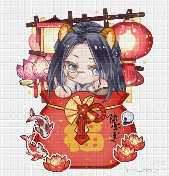 虎年小福袋_杀破狼长庚顾昀Q版绘画作品