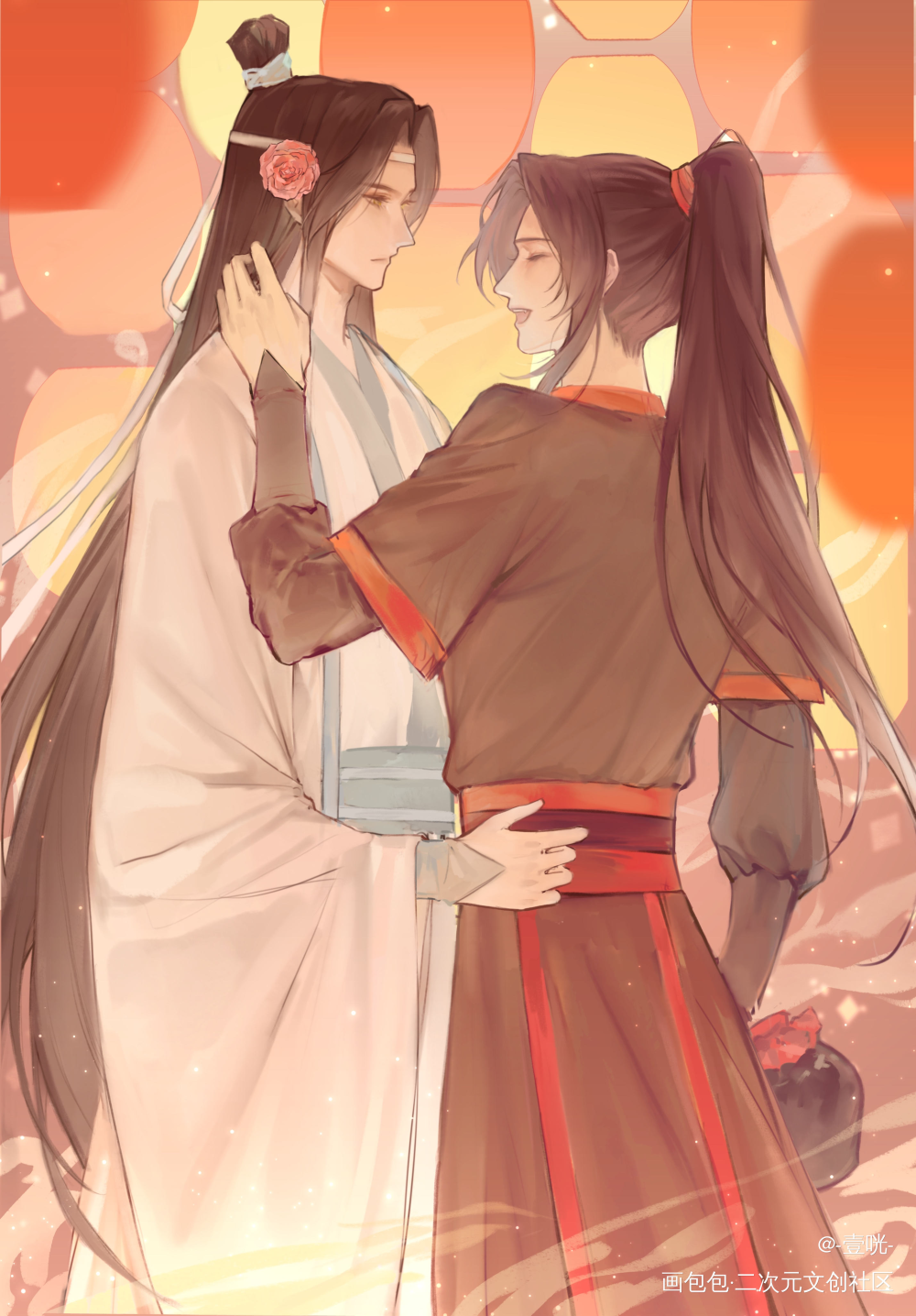 是新年时的图_魔道祖师忘羡蓝忘机魏无羡绘画作品