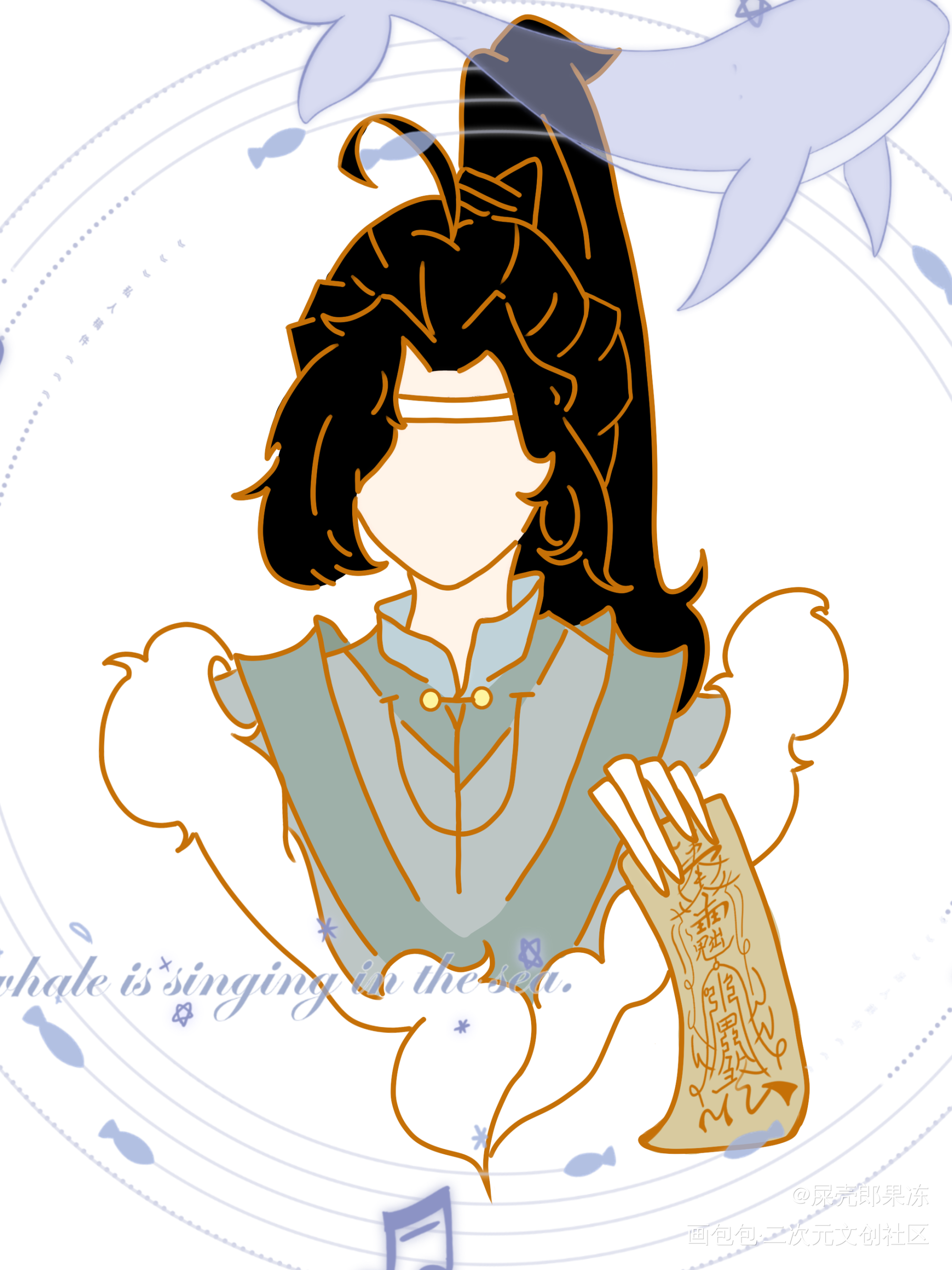 穿蓝家校服的羡羡_魔道祖师忘羡绘画作品