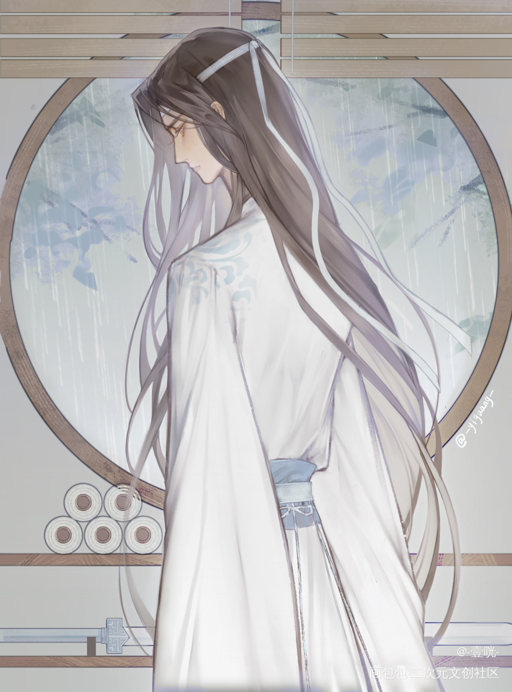 雨_魔道祖师忘羡蓝忘机绘画作品