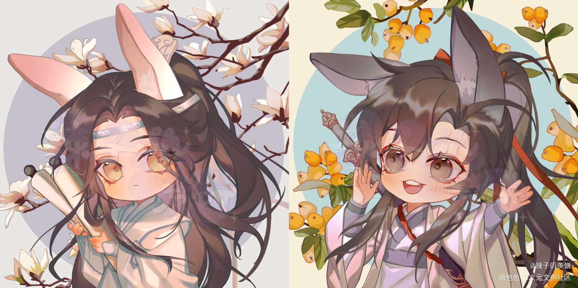 忘机兄啊，你等等我！_魔道祖师忘羡绘画作品