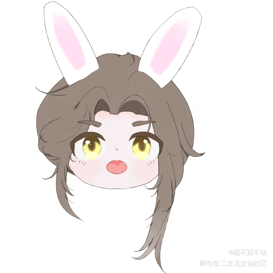 兔叽晚宁～_二哈和他的白猫师尊燃晚平涂Q版绘画作品