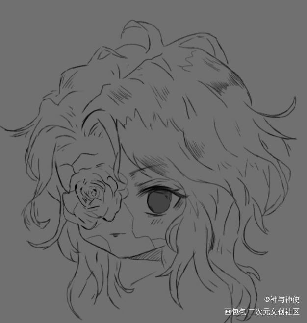 _人鱼陷落Q版绘画作品