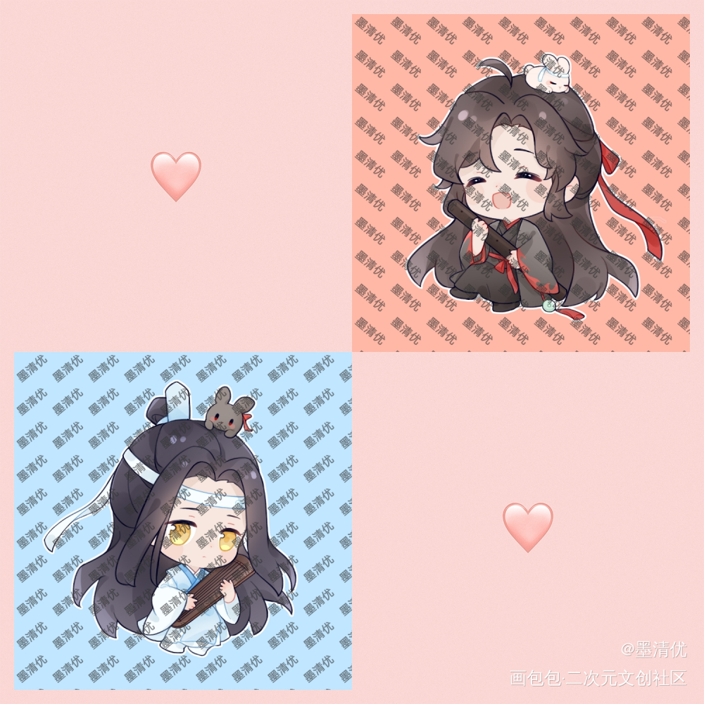 忘羡_魔道祖师忘羡墨香铜臭绘画作品