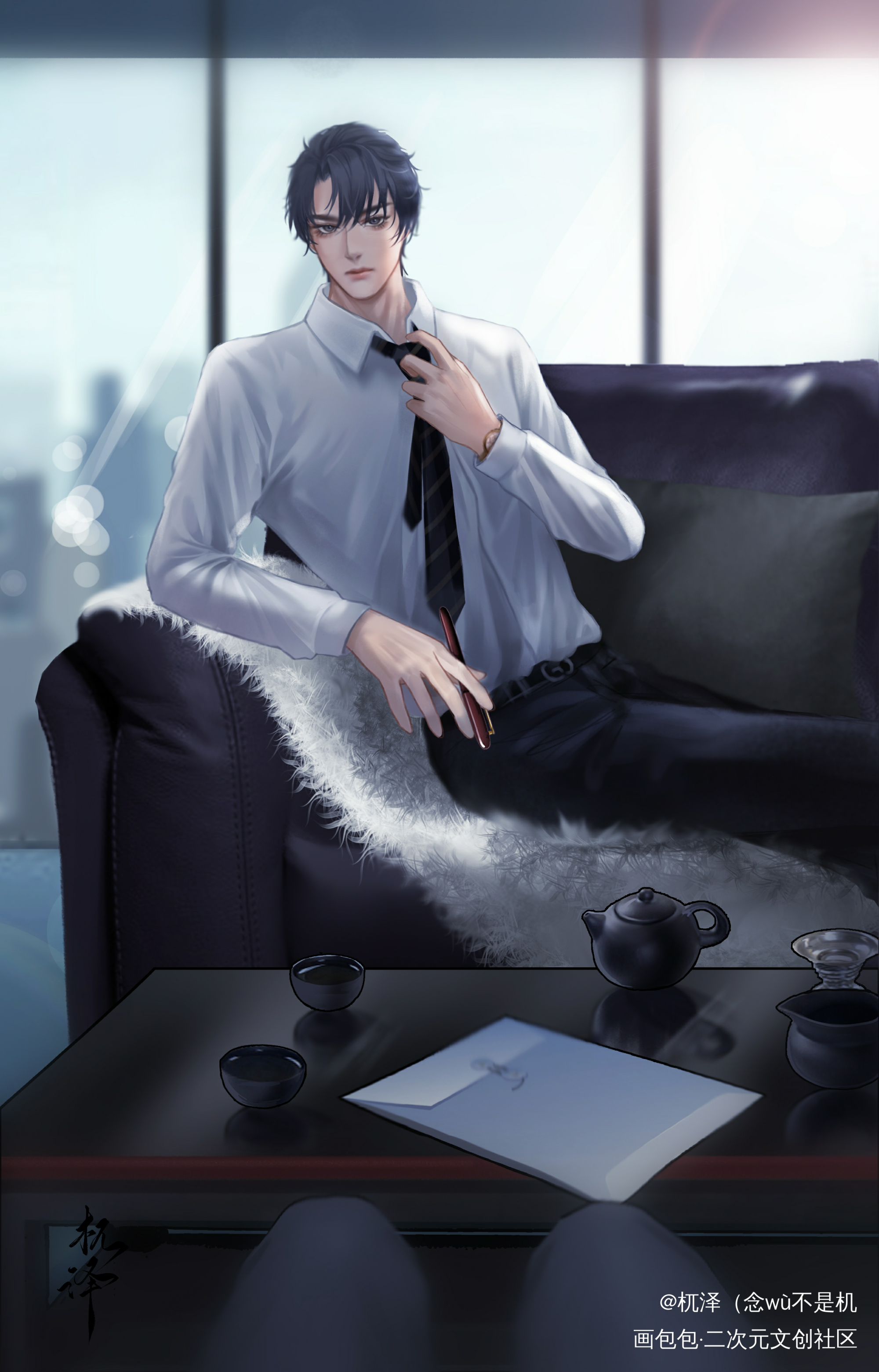 “签吧”_188男团顶级掠食者瞿末予绘画作品