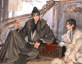 侯爷，吃茶_绘画作品