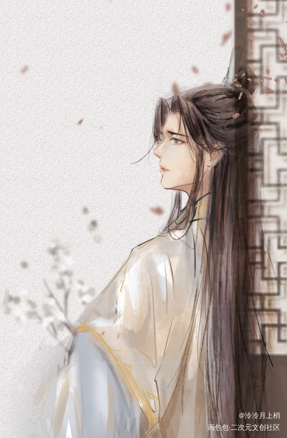 是晚宁啊_二哈和他的白猫师尊燃晚楚晚宁平涂绘画作品