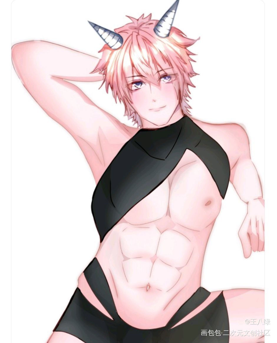 摸鱼～_平涂日系绘画作品