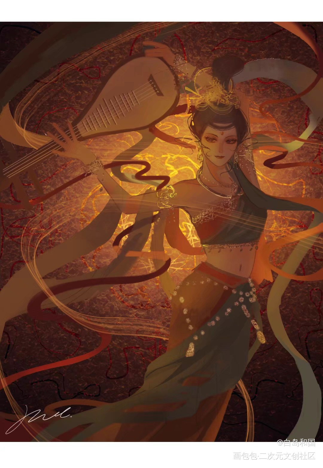 飞天_敦煌厚涂绘画原创绘画作品