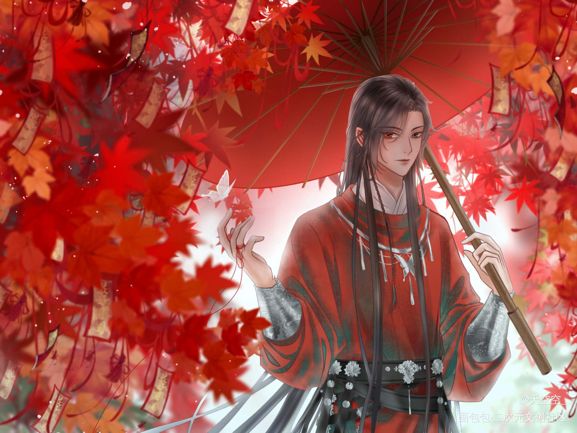 刚来这里，试一试。_天官赐福花怜古风指绘墨香铜臭绘画作品