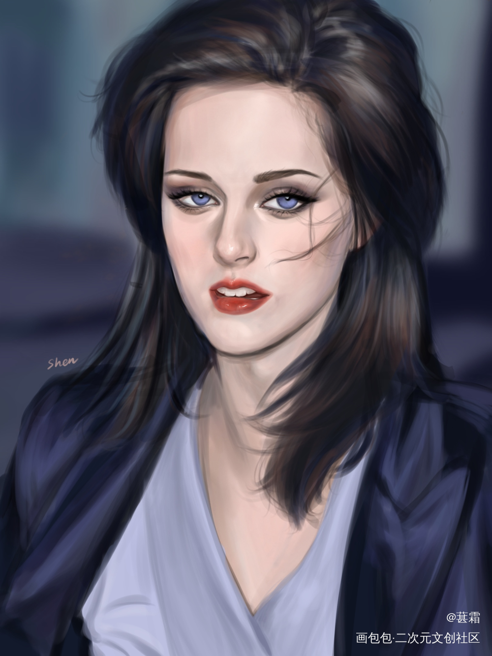 小kk_厚涂暮光之城小kk绘画作品