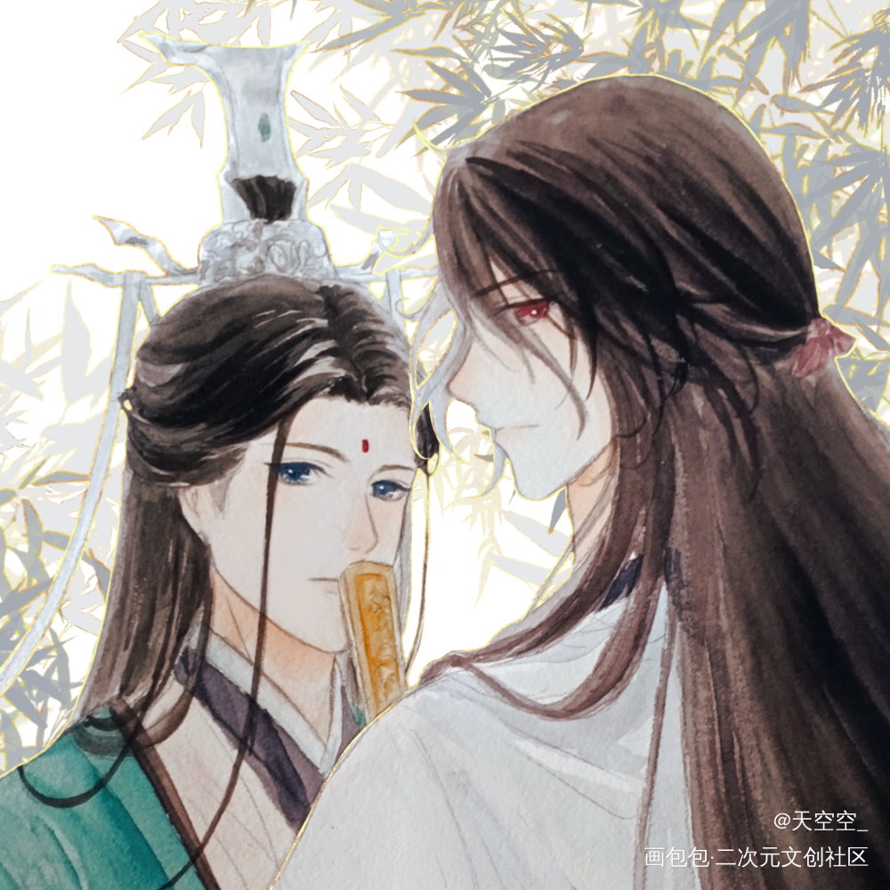 一些墨家的水彩畫_人渣反派自救系統天官賜福魔道祖師手繪古風水彩