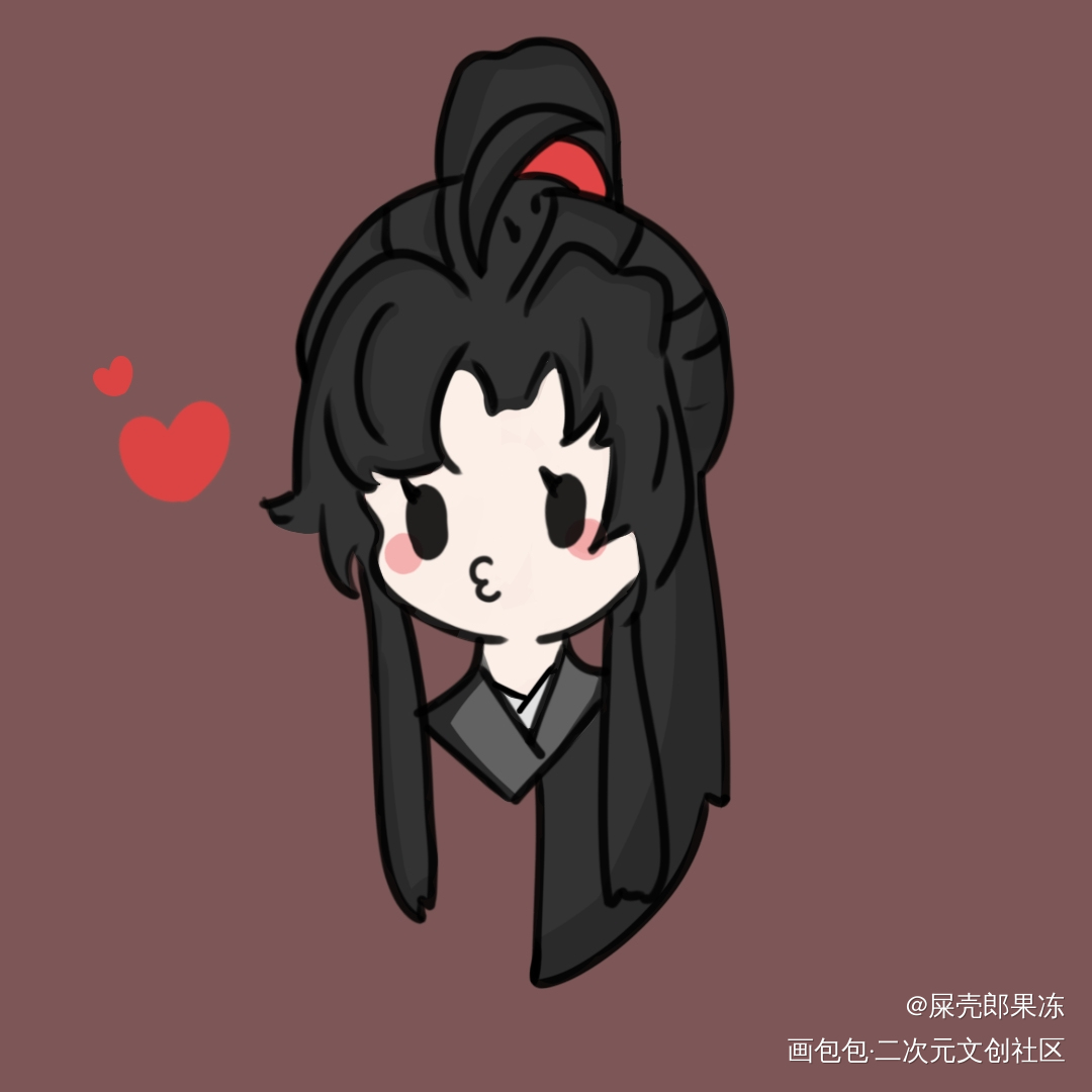 要蓝二哥哥亲亲的羡羡_魔道祖师忘羡Q版绘画作品