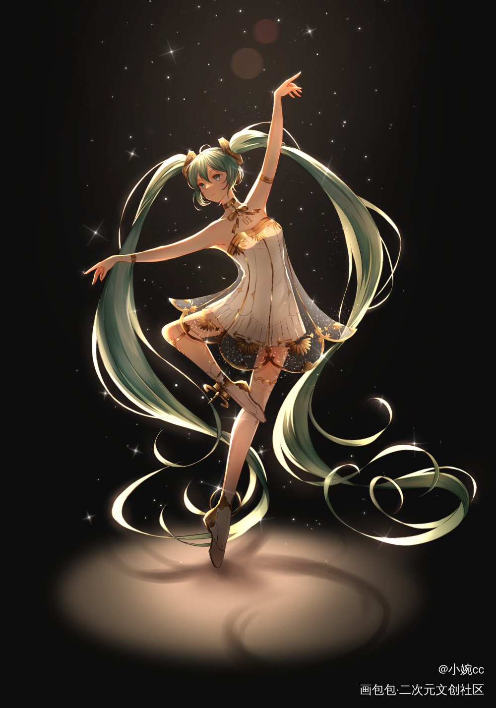 初音未来_初音未来平涂绘画绘画作品