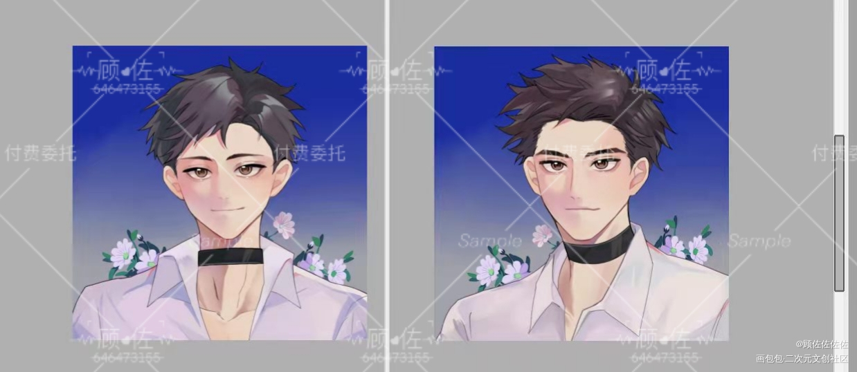 俞白-Flowers_188男团俞白绘画作品