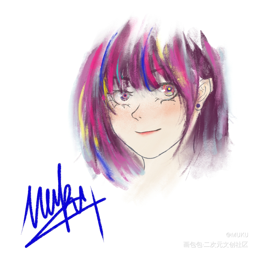 摸鱼_手绘平涂绘画作品