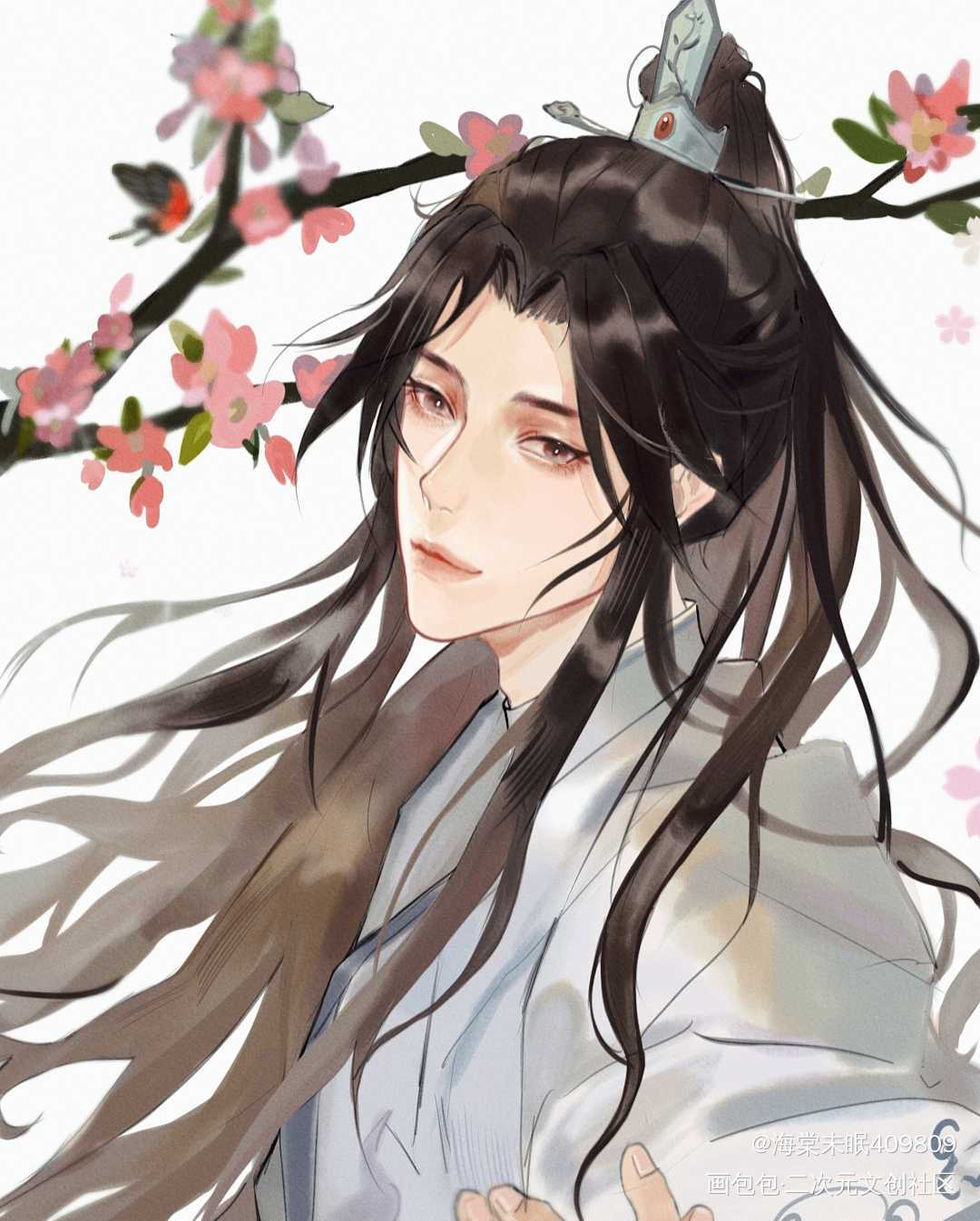_二哈和他的白猫师尊燃晚古风绘画作品