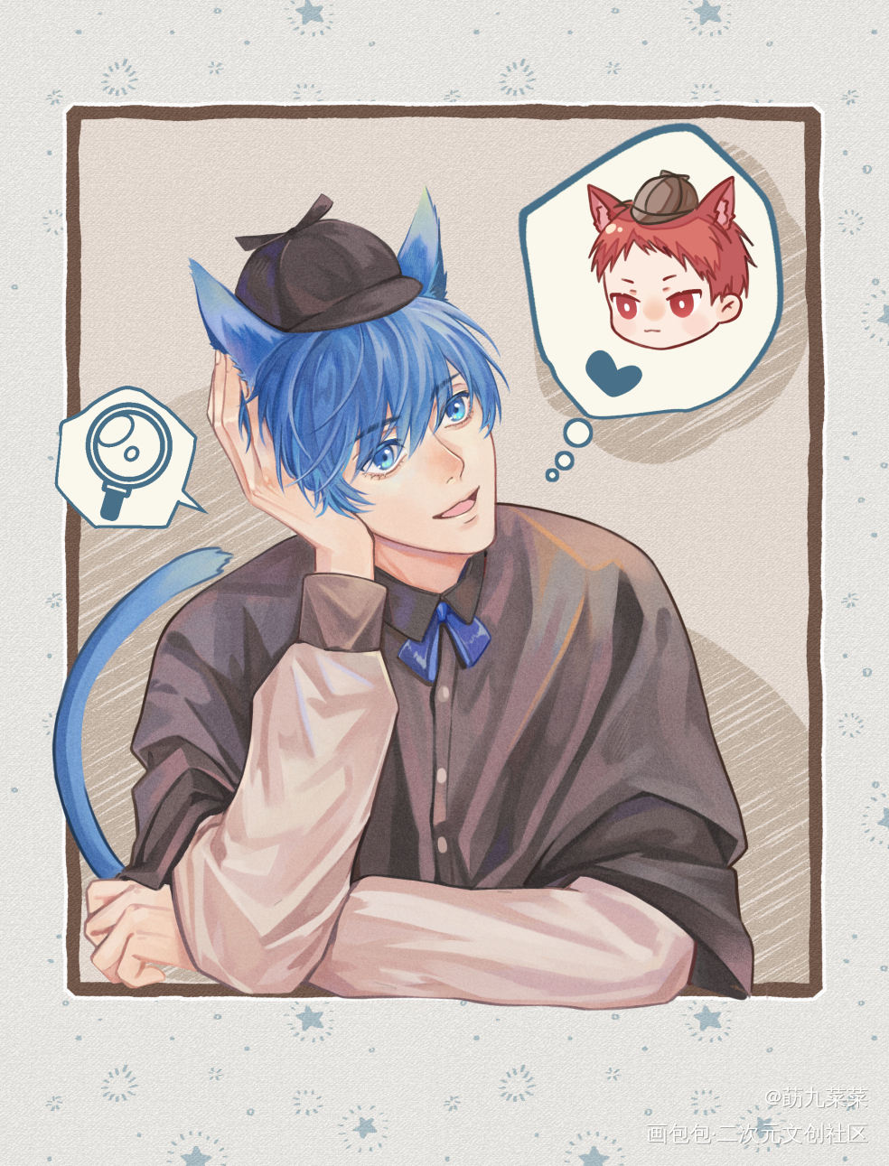 黑子哲也南糖家的猫咪侦探设定_黑子哲也赤黑绘画作品