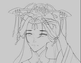 约的晚宁婚服稿～_绘画作品