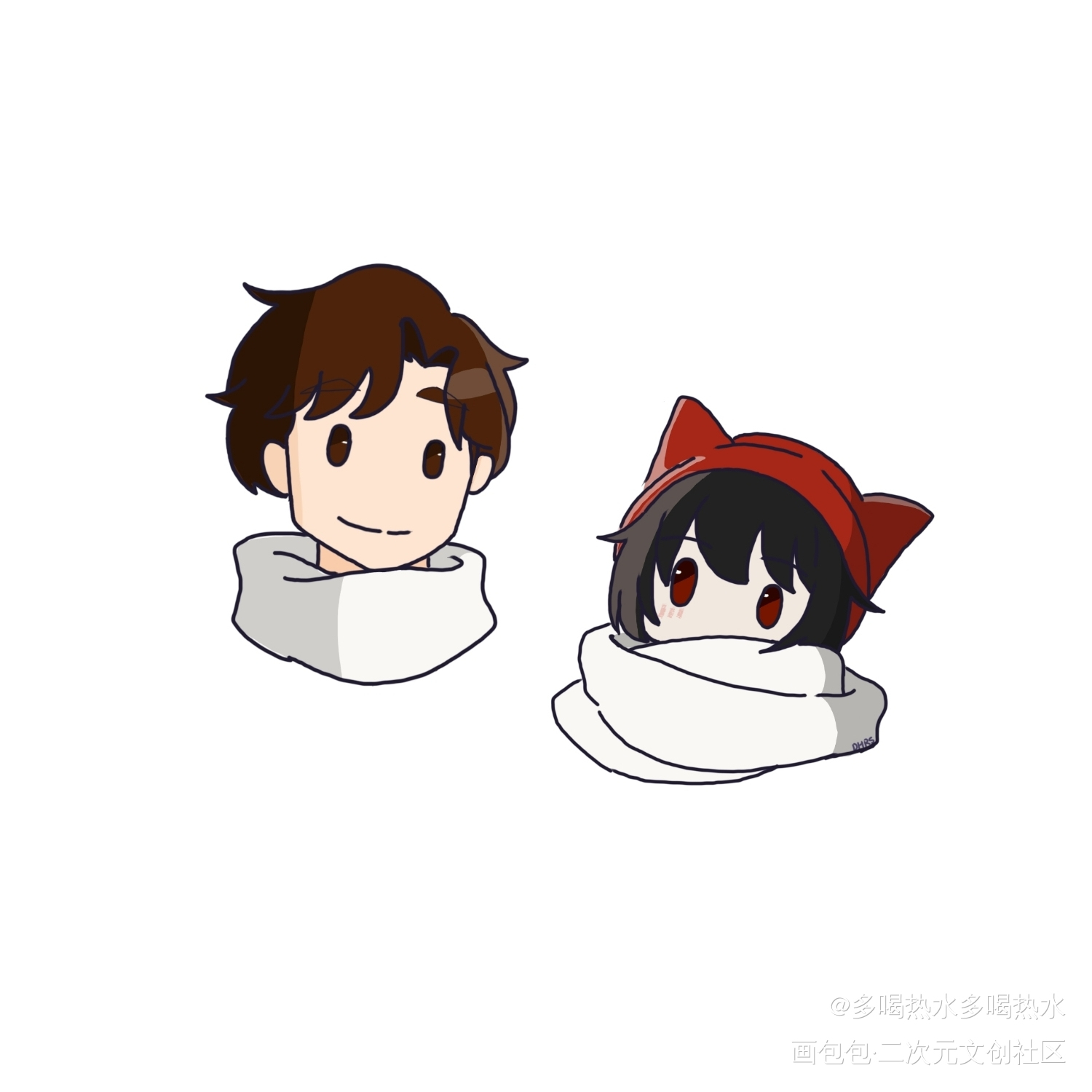 喂，看见耳朵啦_喂，看见耳朵啦阿淼Q版绘画作品