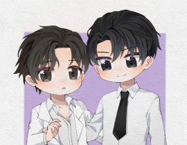 墨鱼和岱岱的贴贴_绘画作品