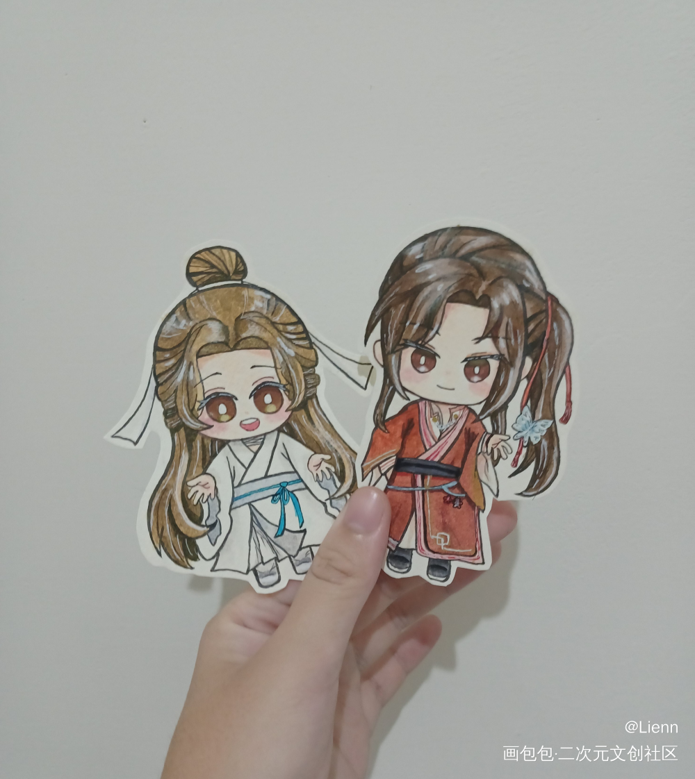 花怜萌紙娃兒～_天官赐福花怜手绘水彩Q版绘画作品