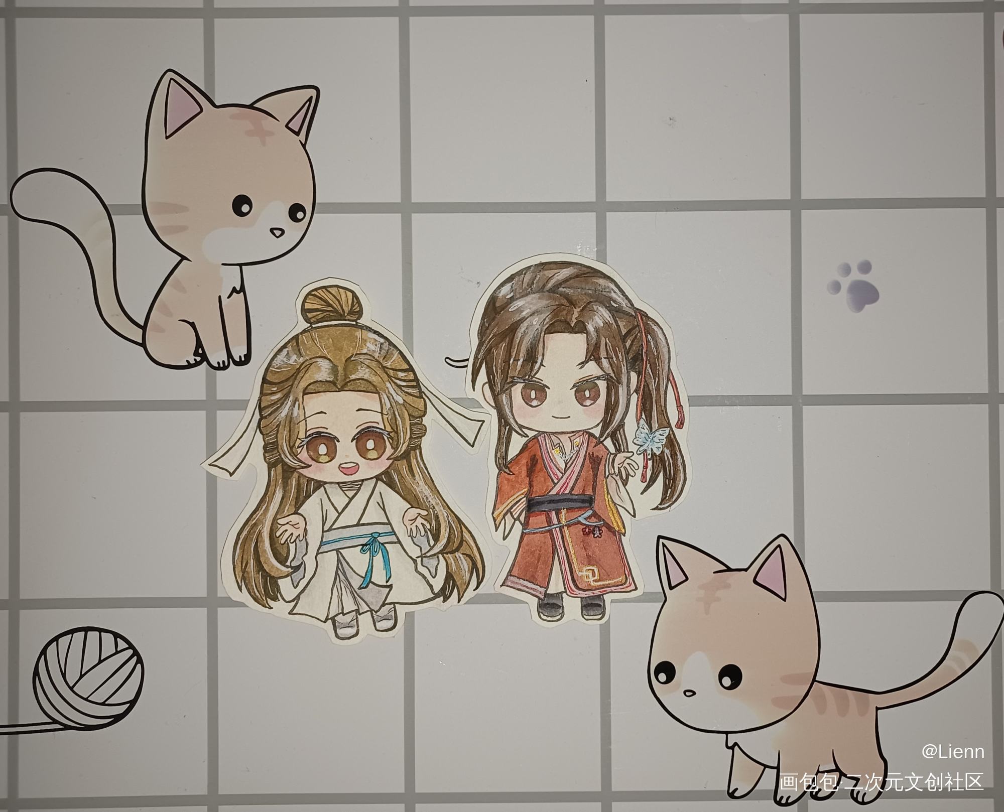 墨家三寶萌紙娃合集_人渣反派自救系统天官赐福魔道祖师手绘绘画作品